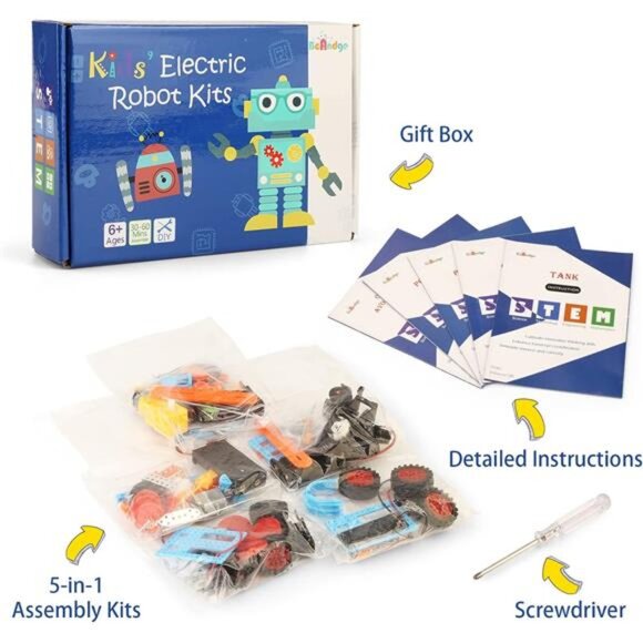 5 Set STEM Kits for Kids Crafts Boys Gifts Toys Birthday Gift, Robot Building - Picture 2 of 7